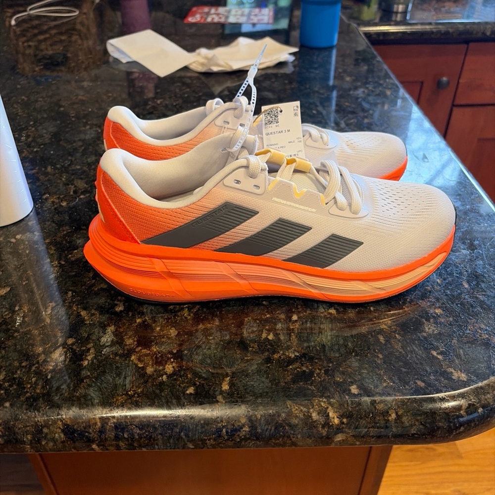 Adidas Queststar 3 “Dash Grey Semi Impact Orange” in size 11 for men